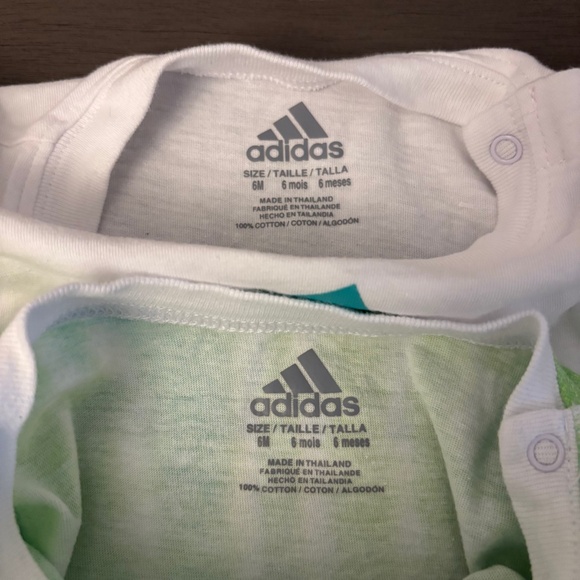 Green and White Adidas Romper Bundle Size 6 Months - Picture 2 of 3